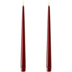 Deluxe Homeart Real Flame Red LED Candle 28cm 2pcs