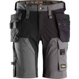 Snickers Workwear 6175 AllroundWork 4-Way Stretch Shorts Holster Pockets - Steel Grey/Black