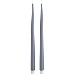 Deluxe Homeart Real Flame Ice Blue LED Candle 38cm 2pcs