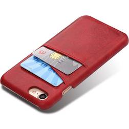 Protective Case Leather Card Holder for iPhone 7/8/SE 2022/2020 Red