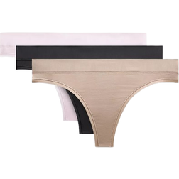 Lululemon UnderEase String 3er-Pack Frauen - Black/Blissful Pink/Nutmeg