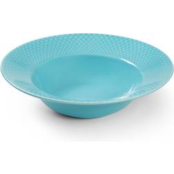 Lyngby Rhombe Color Turquoise Soup Plate 24.5cm