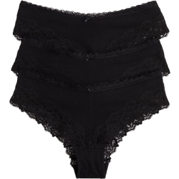 H&M Cotton and Lace Hipster Briefs 3-pack - Black