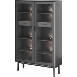 Caso 700 Without LED Black Stained Oak Glass Cabinet 123x191cm