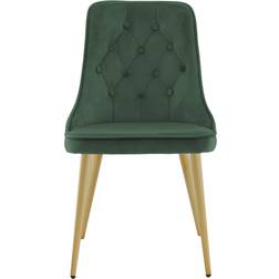 Venture Design Velvet Deluxe Green/Brass Kitchen Chair 89cm 2pcs