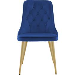 Venture Design Velvet Deluxe Blue/Brass Kitchen Chair 89cm 2pcs