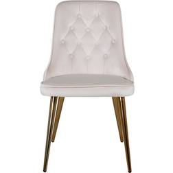 Venture Design Velvet Deluxe Beige/Brass Kitchen Chair 89cm 2pcs