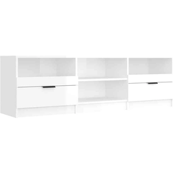 vidaXL 811463 High Gloss White TV Bench 150x45cm