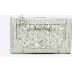 River Island Womens Green Embellished Boucle Mini Purse