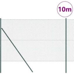 vidaXL Kædehegn Med 7 Stolper 1.6 x 10 m Grøn