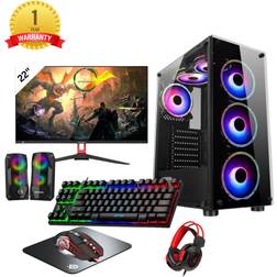 Computek Fast Gaming Intel i5 16GB RAM 1TB HDD& 128GB SSD GT730 4GB 22" Monitor PC Bundle & Speaker