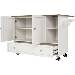Fleur De Lis Living Kitchen Island With 1 Drawer 2 Doors And 2 Shelves - White