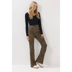 LTS Leopard Print Flared Leggings - Brown