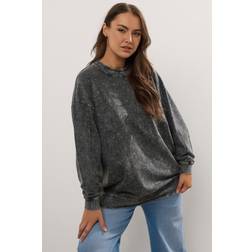Yours 2-In-1 Acid Wash Sweatshirt - Dark Grey