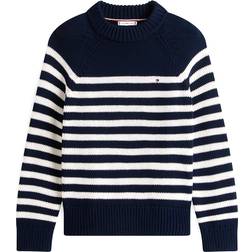 Tommy Hilfiger Loose Fit Strickpullover Reine Baumwolle - Marine