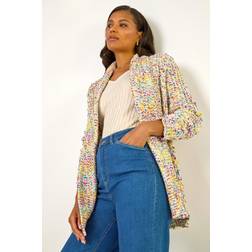 Roman Soft Knit Nep Longline Cardigan - Ivory
