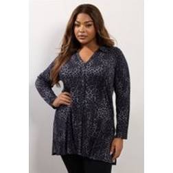 Yours Leopard Print Jersey Shirt - Grey