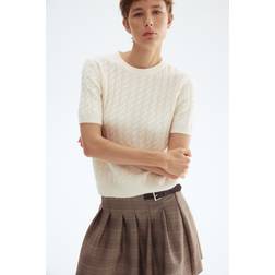 H&M Kabelstickad Tröja Dam - Ljusbeige