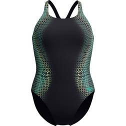 Speedo Digital Printed Medalist Swimsuit - Black