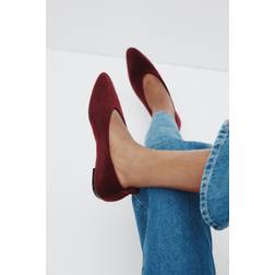 H&M Vinröd Spetsiga Ballerinaskor - Vinröd