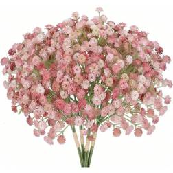 Shein 3pcs/Set Artificial Baby's Breath Flower Bouquet With Stems Pink Decorative Item