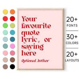 Shein 1Pc Custom Quote Print Multicolor Poster