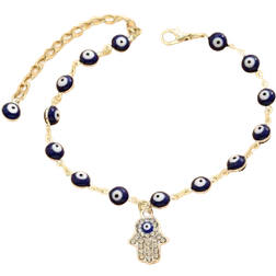 Shein 1pc Minimalist Vintage Turkish Evil Eye Anklet With Rhinestones