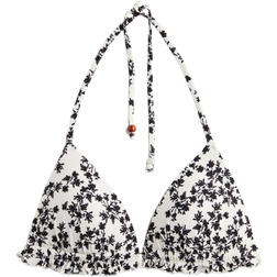 H&M Push Up Triangle Bikini Top - White/Black Floral
