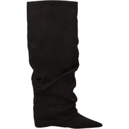 Nelly Svart Folded Shaft Boot