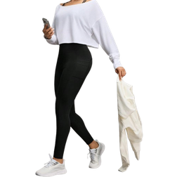 Shein Women Pocket Yoga Leggings, Casual Sports Tights