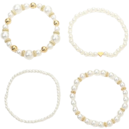 Shein Fashionabel Love Armband Med Pärlor - Guld