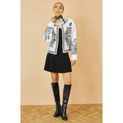 Yumi Knitted Pleated Mini Skirt New Look - Black