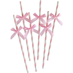 Shein 1-20pcs/10pcs/1set Glitter Bow Decor Straws
