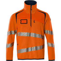 Mascot 19005-351 Accelerate Safe Knitted Jumper with Half Zip - Hi-Vis Orange/Dark Navy