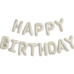 Shein Cream Happy Birthday Balloons Banner, 16 Inch