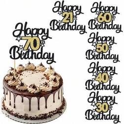 Shein Glitter Happy Birthday Cake Topper 70 Years Old Cake Decoration
