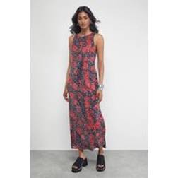 Warehouse Womens Embellished Racer Midi Dress - Multi