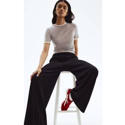 H&M Ladies Wide Pull-On Trousers - Black