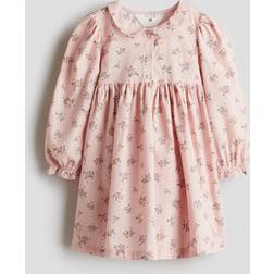 H&M Floral Printed Cotton Dress - Light Pink
