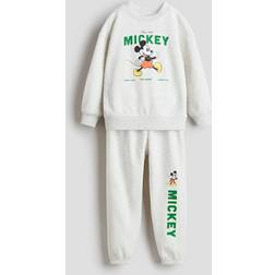 H&M Sweatshirt Set 2-piece - Light Grey Marl/Mickey Mouse (1304822002)