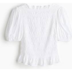 H&M Ladies Smocked Blouse - White