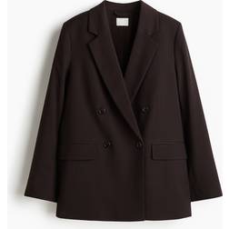H&M Ladies Double-Breasted Blazer - Dark Brown