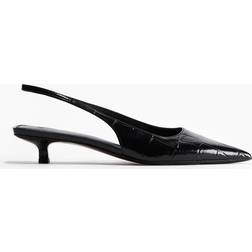 H&M Spetsiga Slingbacks Med Taxklack - Svart