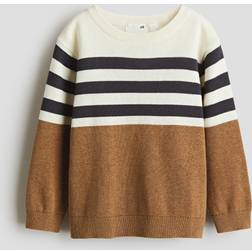 H&M Pojke Bomullströja - Ljusbrun/Randig