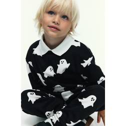 H&M 2-Delat Mönstrat Sweatshirtset - Black/Ghosts