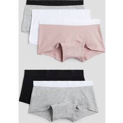 H&M Puderrosa Gråmelerad 5-Pack Boxertrosa Bomull - Flicka