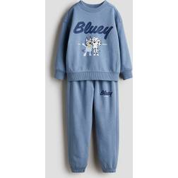 H&M 2-Delat Sweatshirtset - Blå/Bluey
