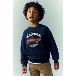 H&M Pojke Arizona Sweatshirt Med Tryck - Dark Blue/Arizona