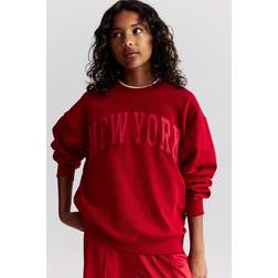 H&M New York Sweatshirt Med Tryck - Röd/New York