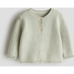 H&M Stickad Kofta - Ljus Dimgrön